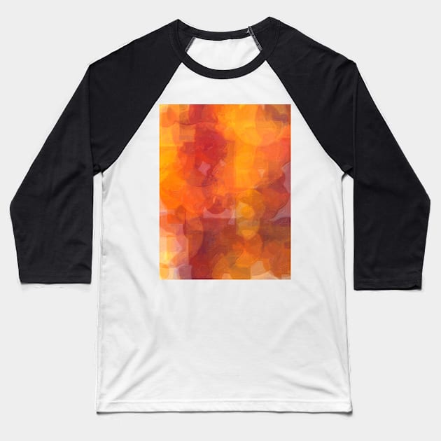 Orange Sun Baseball T-Shirt by jillnightingale